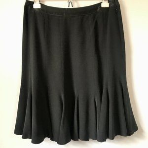 Ann Taylor Black 100% Silk Ruffle Skirt, Size 8